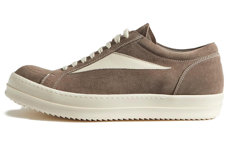 Кроссовки винтажные Rick Owens Velour Suede, серо-бежевый