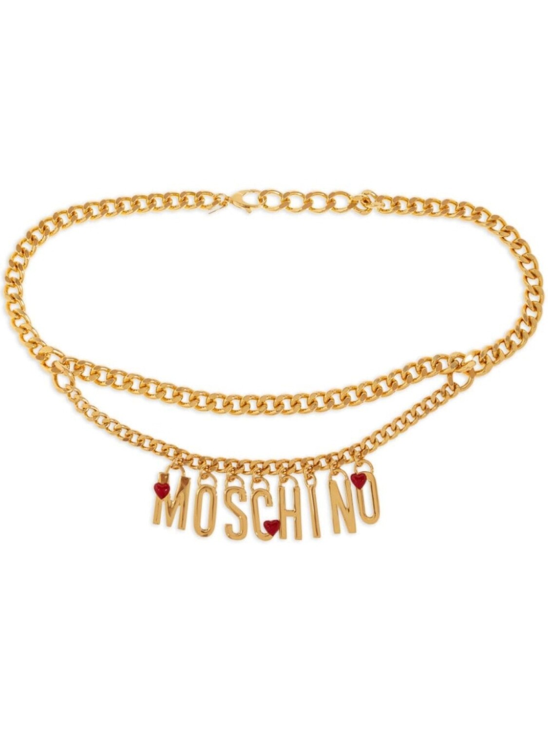 

Moschino ремень с подвеской-логотипом, золотистый
