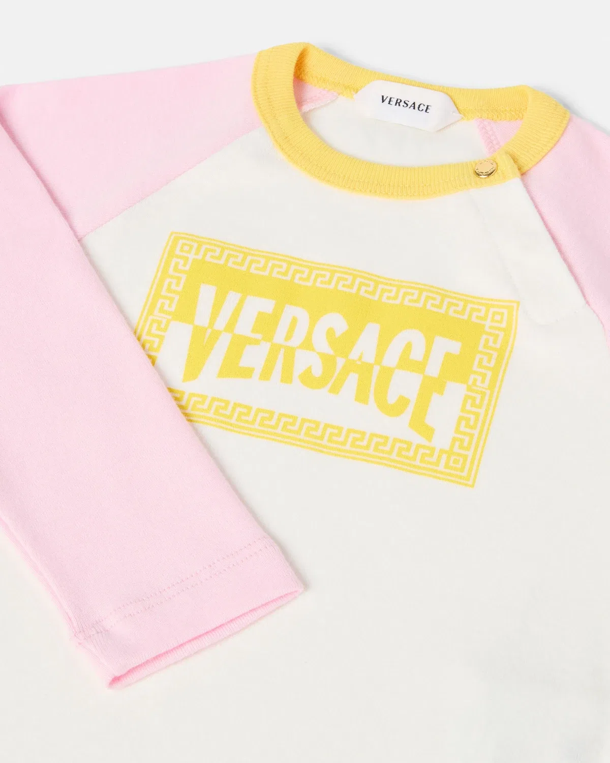 Футболка из хлопкового трикотажа с принтом Kids Versace, белый — фото 4