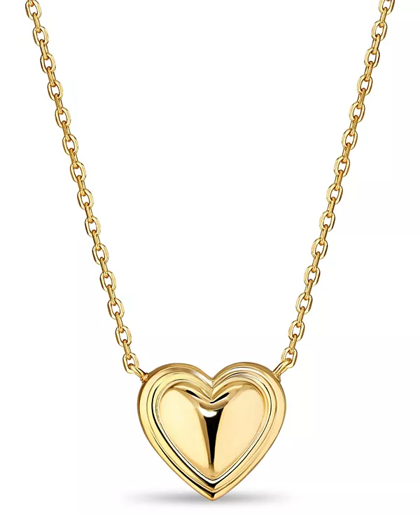 

Ожерелье в форме сердца с контурной линией из позолоченного стерлингового серебра, регулируемые размеры 16/17/18 дюймов Devata, gold