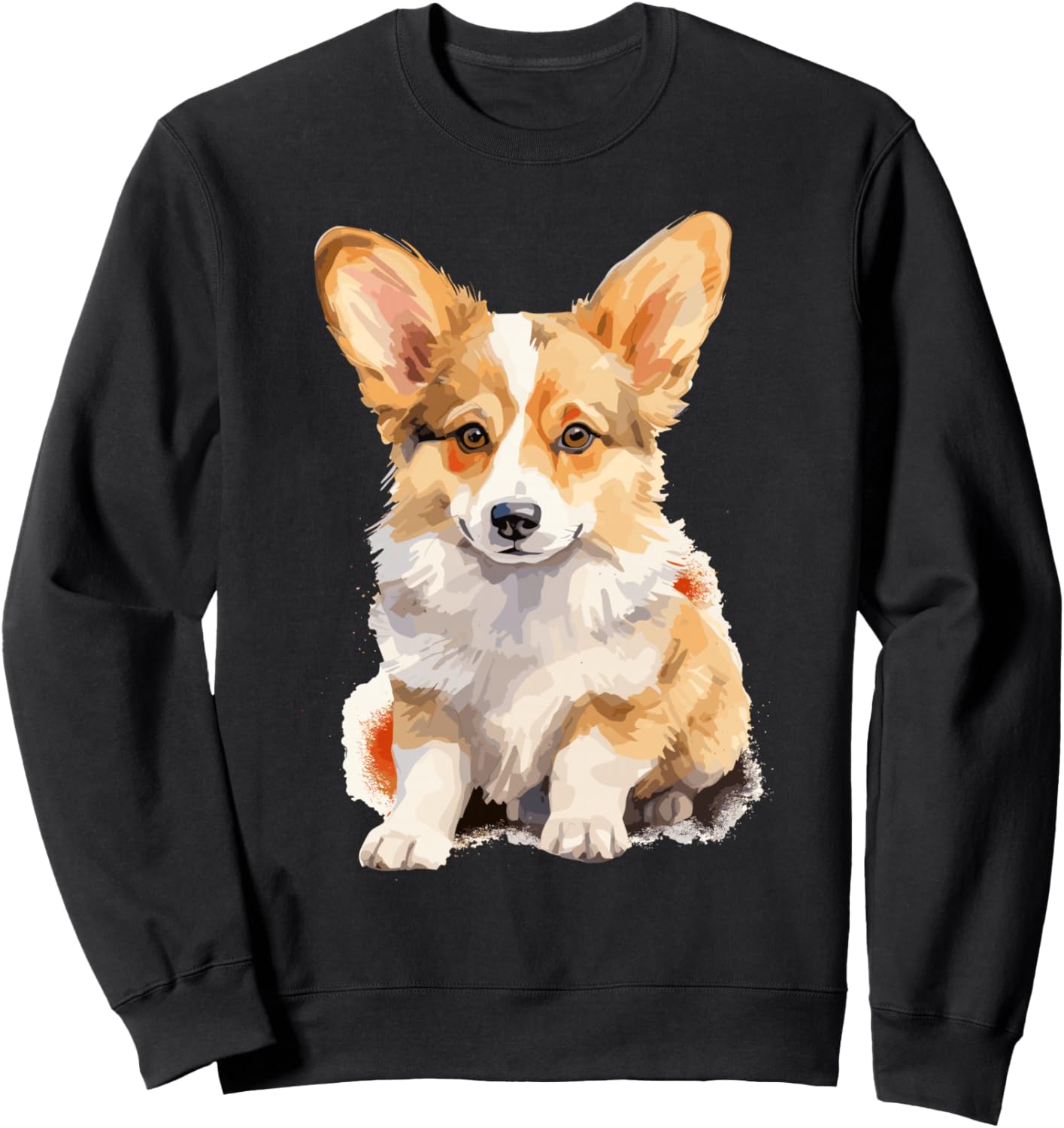 

Толстовка с акварельным рисунком вельш-корги для любителей собак Welsh Corgi Pembroke Motif For Pwc Dog Owners | Welsh Corgi Pem, черный