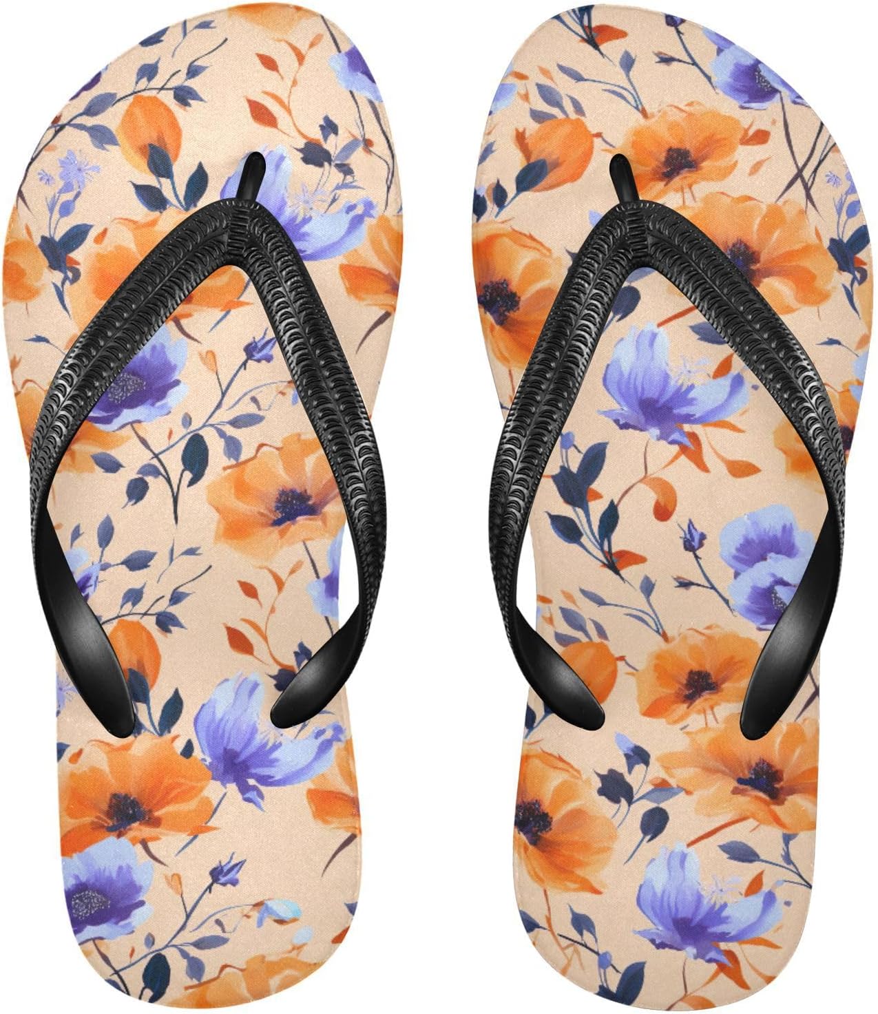 

Вьетнамки с цветами маков, пляжный душ, сандалии на резиновой подошве против скольжения, летние тапочки для женщин и мужчин для прогулок Sinestour, Poppies Flower