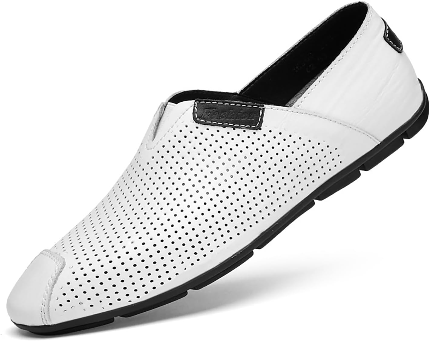 

Мужские лоферы из натуральной кожи, мягкие, дышащие, с вырезами, на плоской подошве, повседневные, легкие, работы и ходьбы Egebs, белый