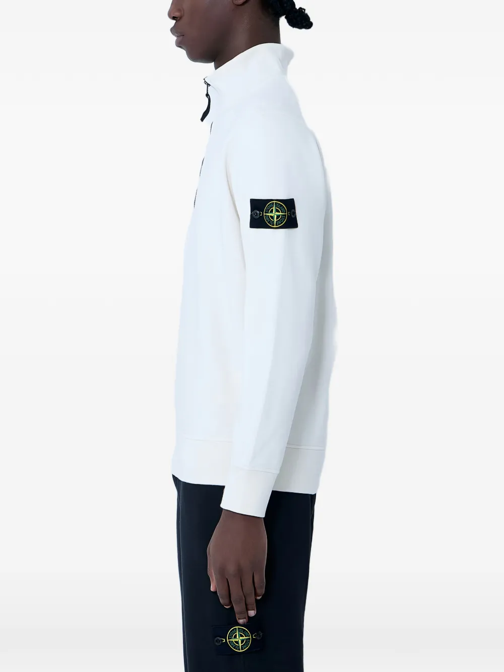 Свитшот на молнии до середины с воротником-стойкой Stone Island, нейтральный — фото 2