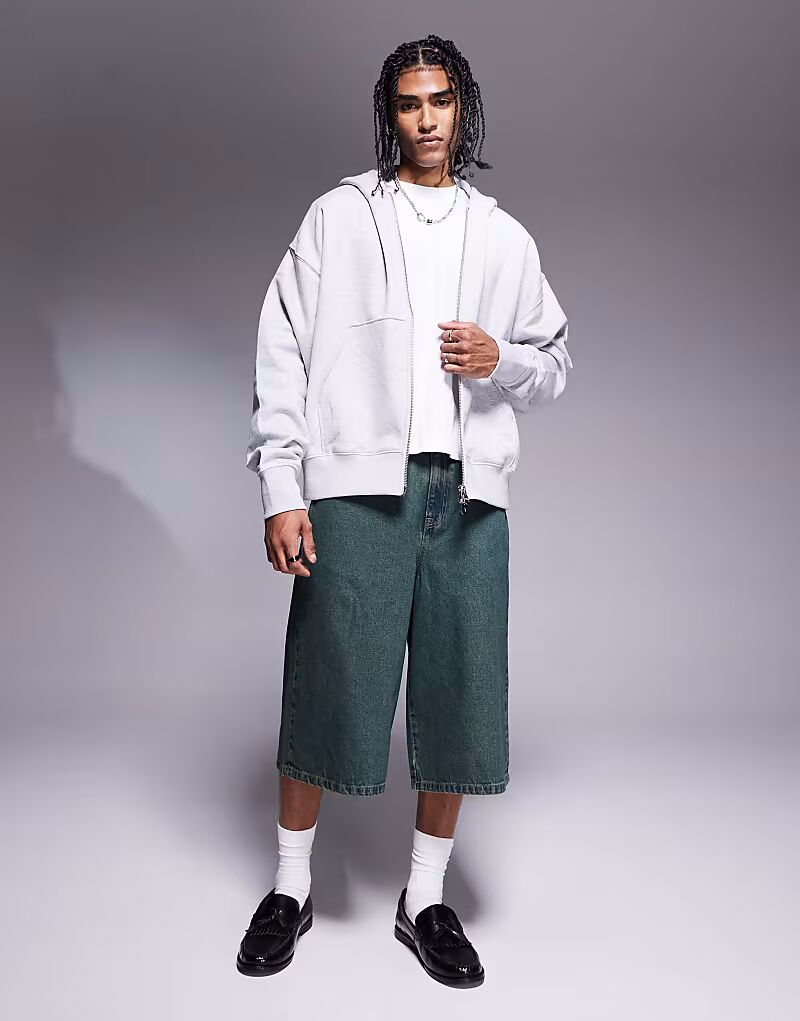 

Удлиненные джинсовые шорты ASOS DESIGN темно-синего цвета с оттенком