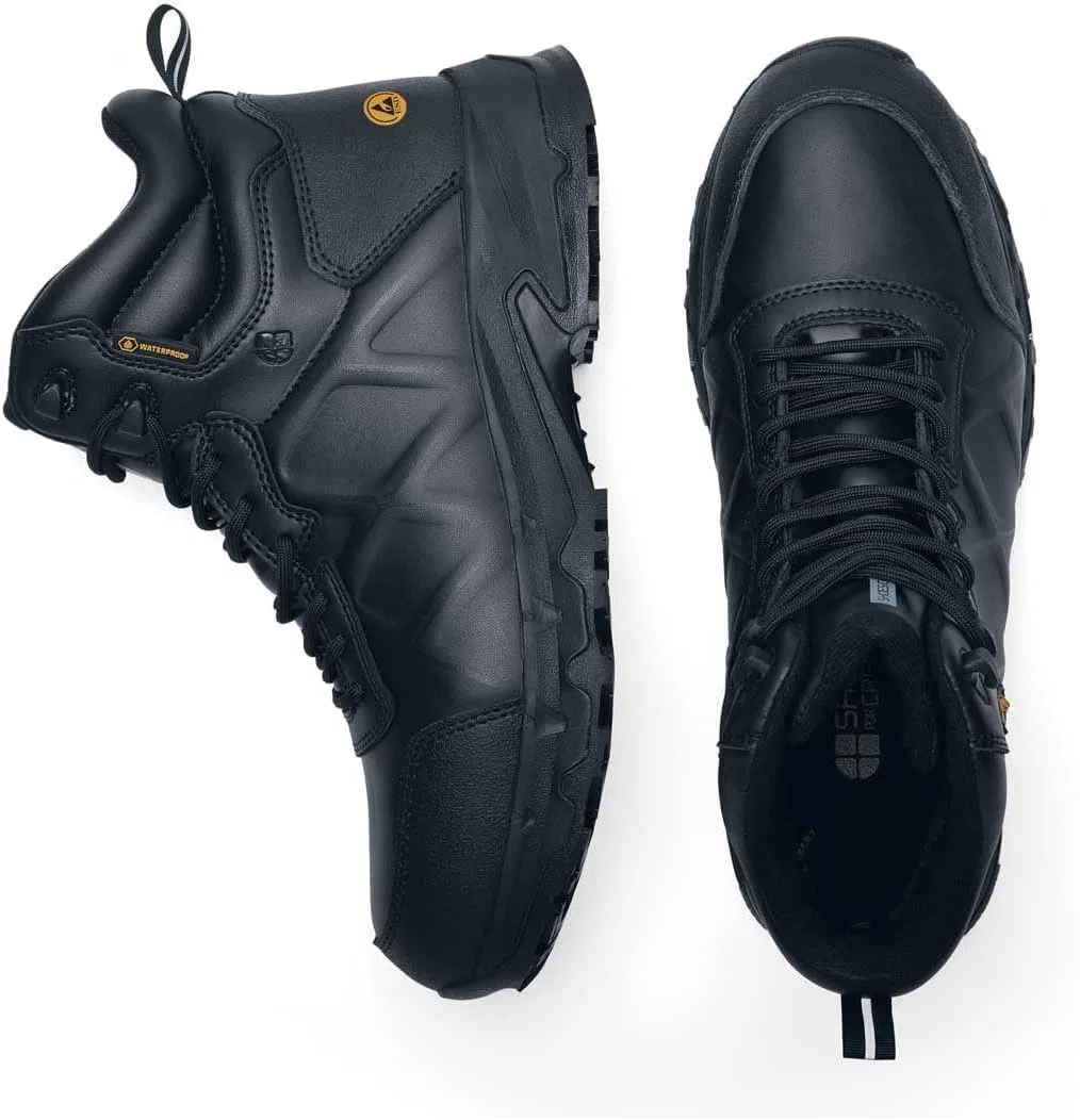 Ботинки Crews Callan MID O2 SRC CI HI ESD Hiker Shoe с кожаным верхом, водонепроницаемые для сухих ног и чрезвычайно нескользящей подошвой Shoes for Crews, Black — фото 4