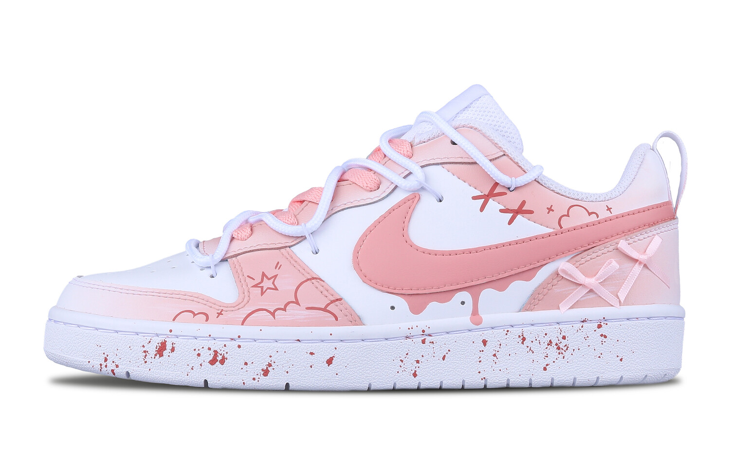 

Кроссовки Nike Court Borough Skateboard Shoes Women's Low-Top Pink, белый