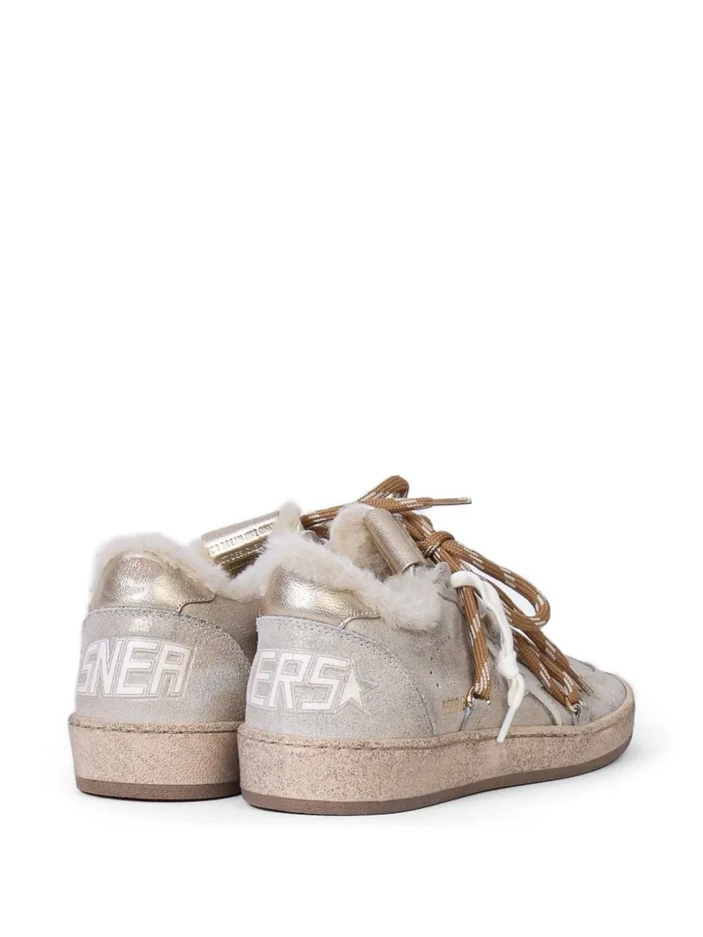 Кроссовки Ball Star с блестками GOLDEN GOOSE, бежевый — фото 3