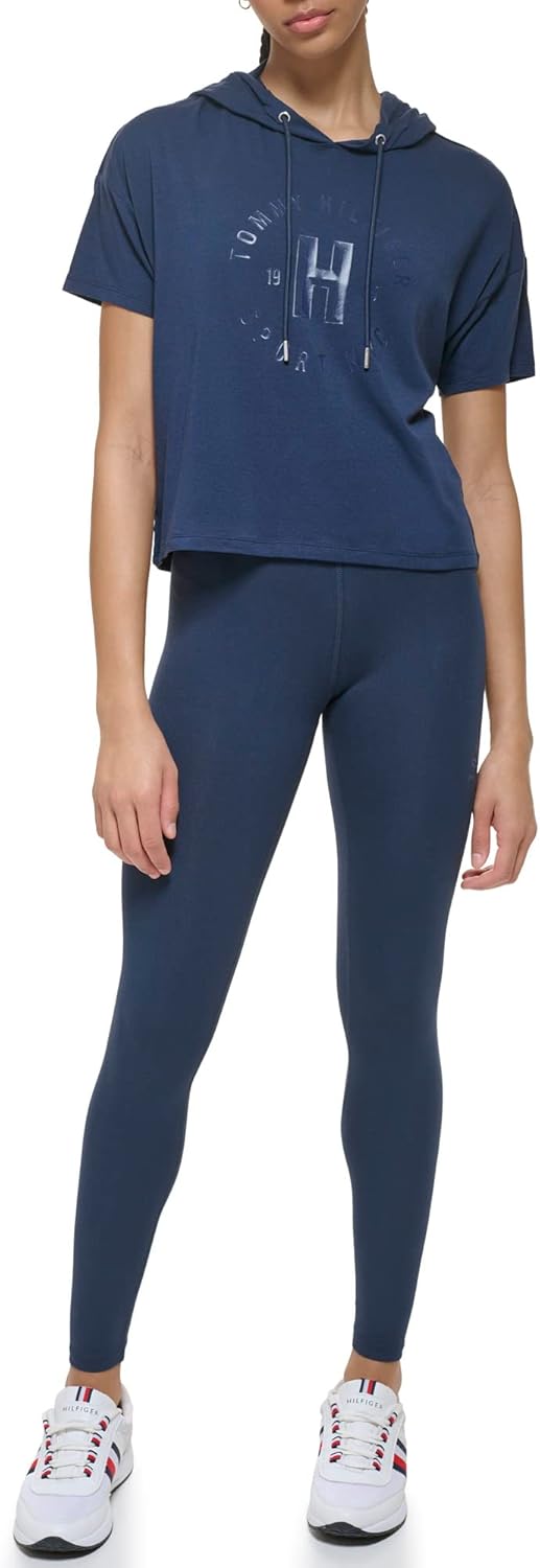 

Женская укороченная футболка с капюшоном Tommy Hilfiger, Navy, Синий, Женская укороченная футболка с капюшоном Tommy Hilfiger, Navy