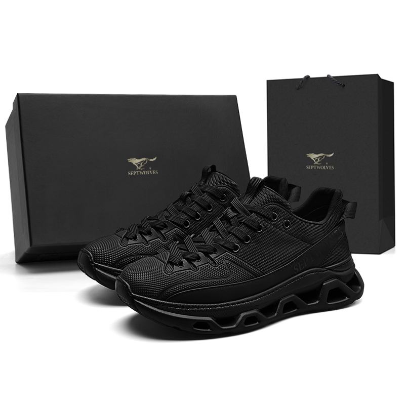 

SEPTWOLVES Мужские повседневные туфли Low top бело-черные, цвет Black (Standard Leather Shoe Size)