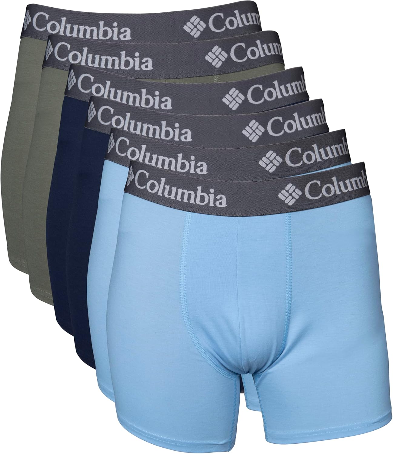 

Эксклюзивные 6 пар трусов-боксеров Columbia Amazon, Light Blue/Navy/Stone Green