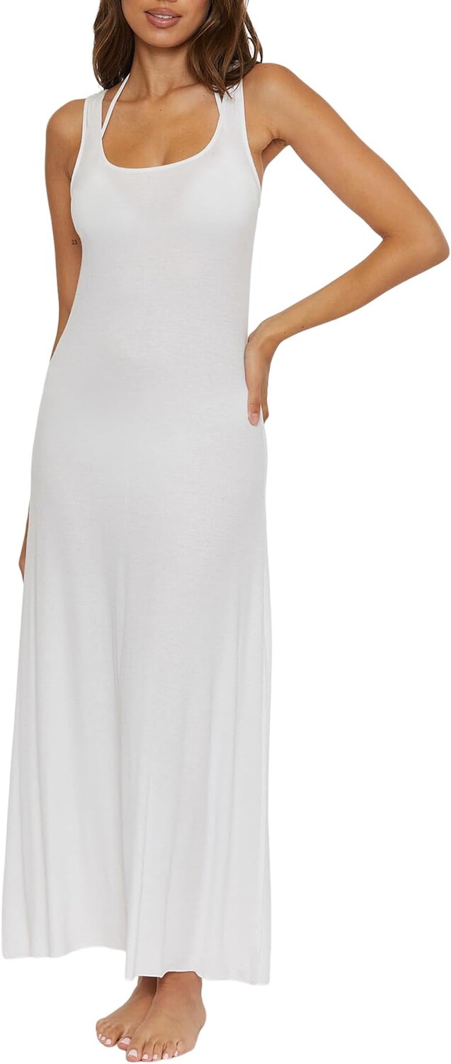 

Пляжное платье BECCA Mykonos Rib Maxi Dress, белый