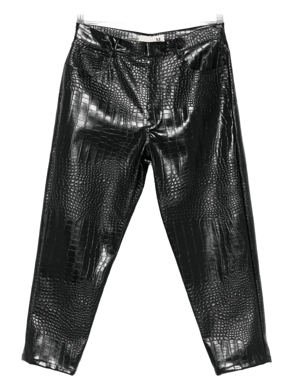 

Брюки с эффектом кожи крокодила The M, черный