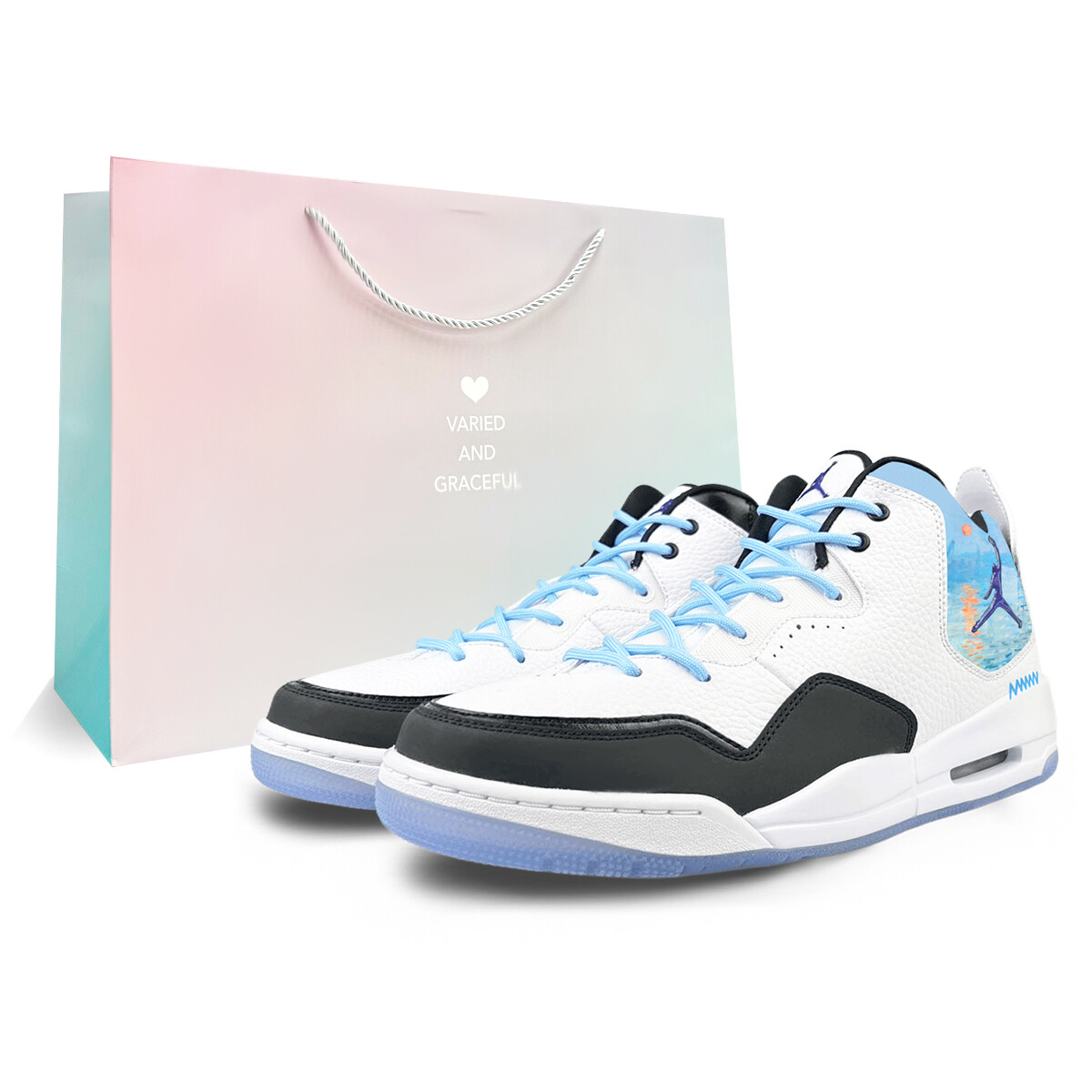 

Баскетбольные кроссовки Courtside 23 Vintage Unisex Mid-Top белого, синего, голубого цвета Jordan, Синий, Баскетбольные кроссовки Courtside 23 Vintage Unisex Mid-Top белого, синего, голубого цвета Jordan