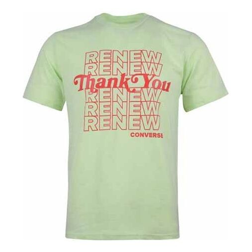 

Футболка men's renew alphabet printing short sleeve green Converse, зеленый