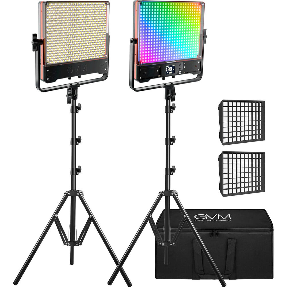 

Двухсторонняя двухцветная и RGB светодиодная панель GVM 50SM (комплект из 2 ламп)