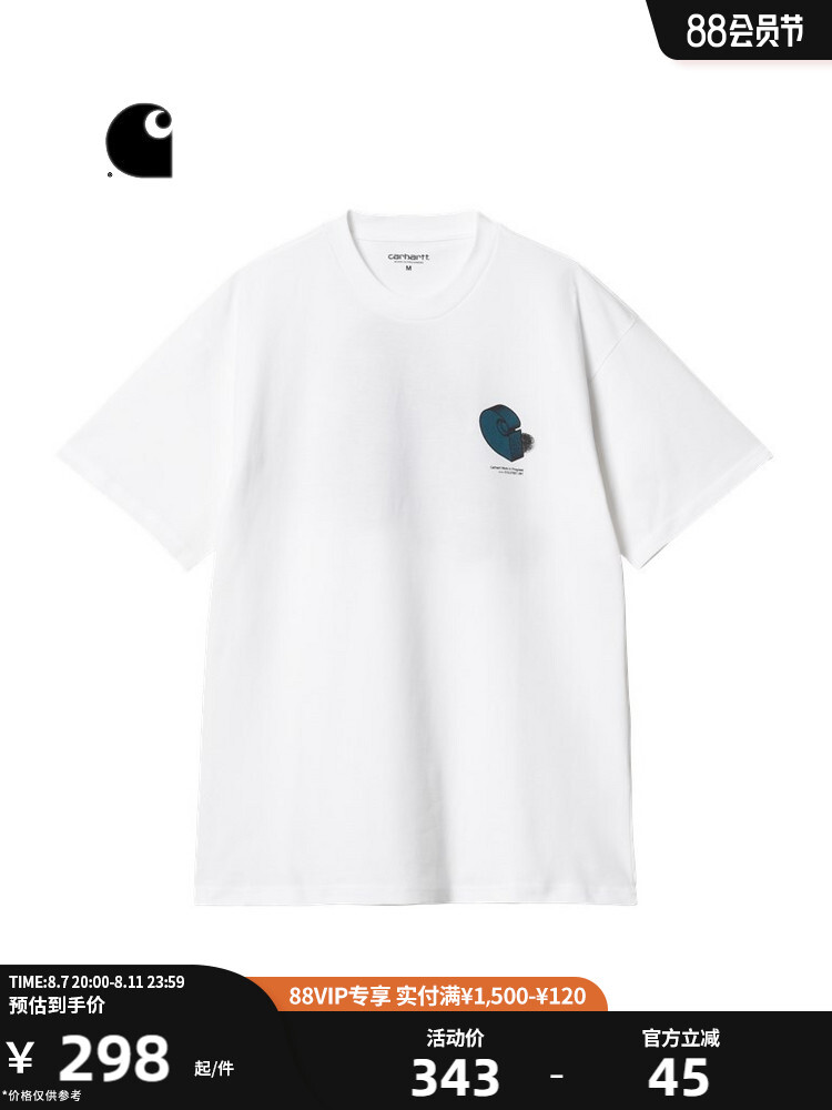

Футболка мужская Carhartt WIP с геометрической печатью, черный