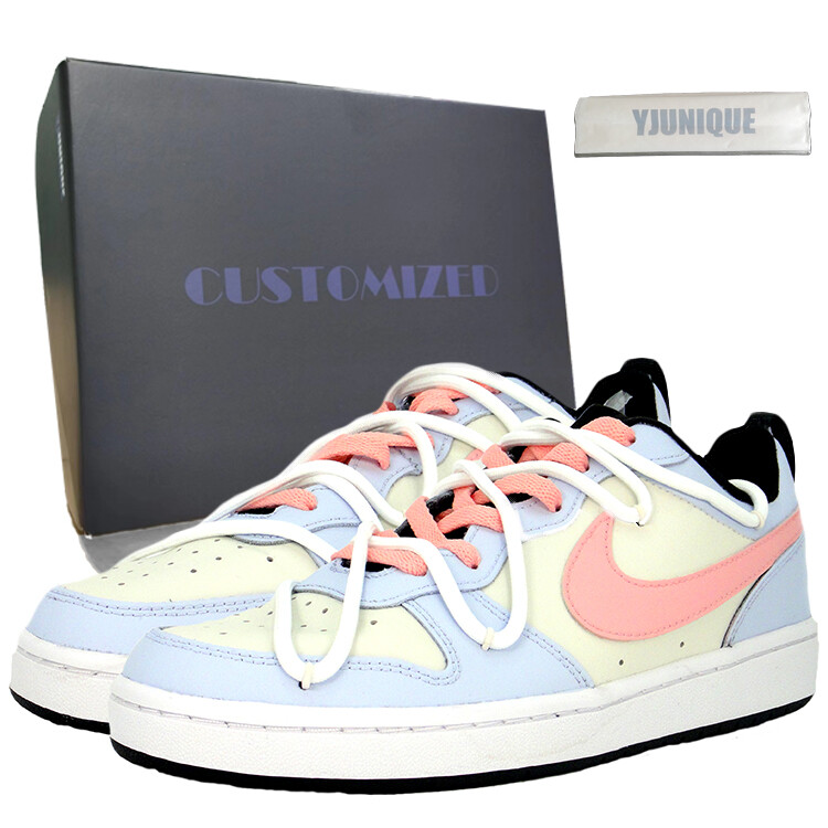 

Кроссовки Nike Court Borough Skateboarding Shoes Women's Low-top Pink, голубой, Синий, Кроссовки Nike Court Borough Skateboarding Shoes Women's Low-top Pink, голубой