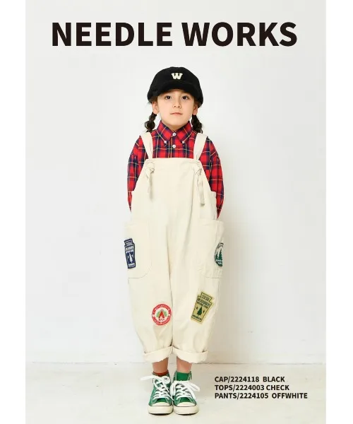 Детская рубашка NEEDLE WORKS из тика с широкими пуговицами — фото 4