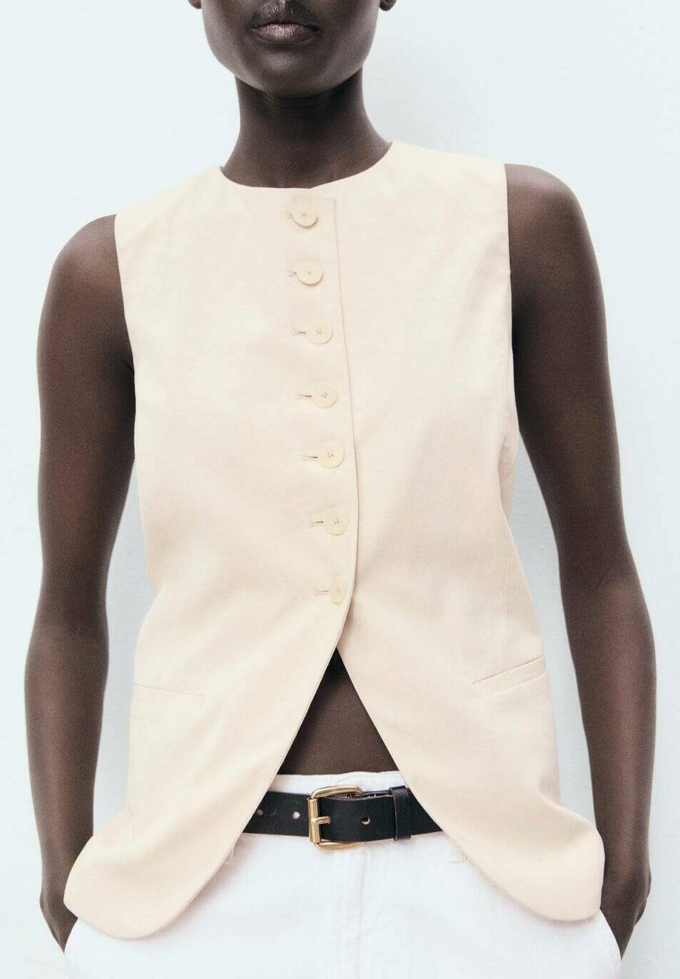 

Жилет WITH BUTTONS Mango, бежевый