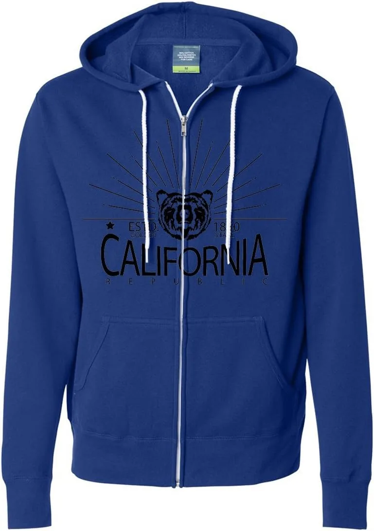 

Калифорния Golden State черный принт худи на молнии Dolphin Shirt Co