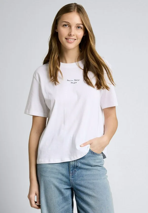 

Свободная базовая футболка Tom Tailor Denim, White, Белый, Свободная базовая футболка Tom Tailor Denim, White