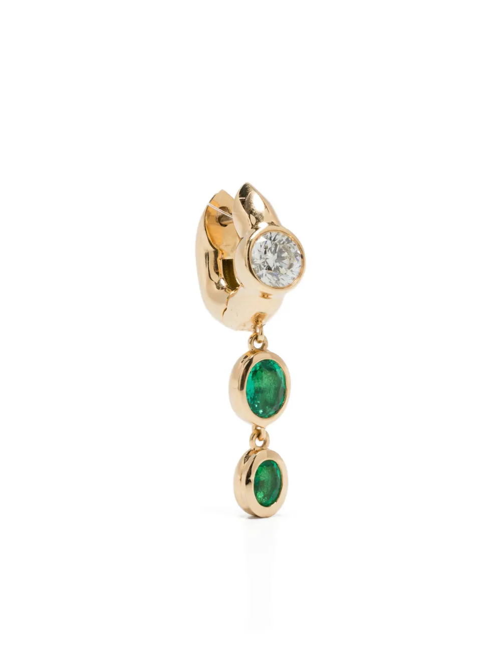 

18-каратные серьги-кольца Tusk из желтого золота с изумрудами Uniform Object, золотой