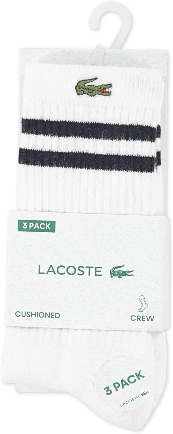 Упаковка из 3 пар трикотажных носков Lacoste для мальчиков на каждый день, White — фото 3