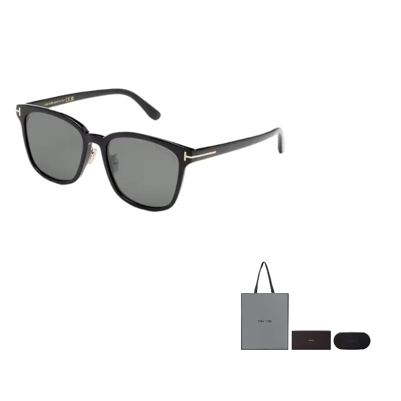 

TOM FORD Ацетатные прямоугольные солнцезащитные очки TF Unisex Black, Black