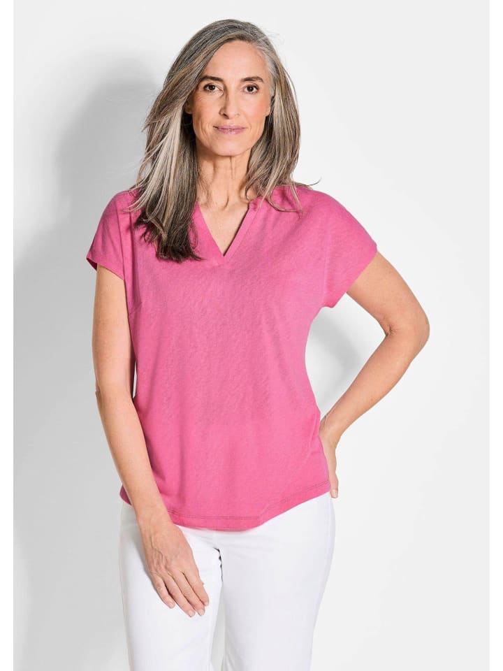 

GOLDNER Размер S: трикотажная футболка, легкая базовая футболка с V-образным вырезом розового цвета, Розовый, GOLDNER Размер S: трикотажная футболка, легкая базовая футболка с V-образным вырезом розового цвета