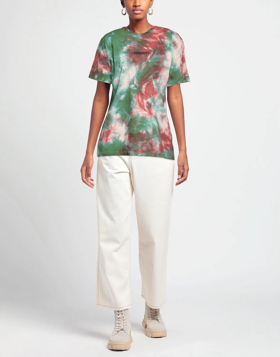 Футболка tie-dyed DSQUARED2 зеленая — фото 2