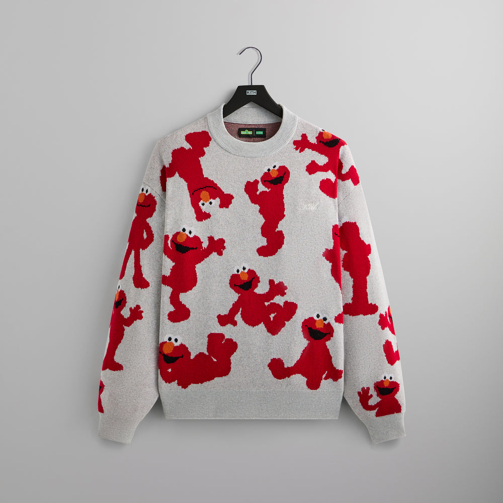 

Толстовка Kith for Sesame Street Elmo Intarsia Crewneck Sweater, светло-зеленый