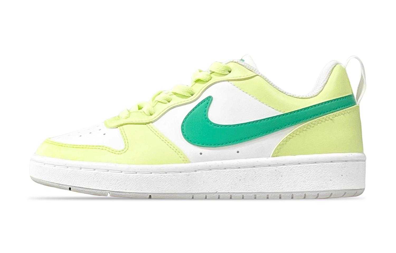 

Nike Court Borough Low противоскользящие износостойкие низкие детские скейтбординг кроссовки White/Green для подростков