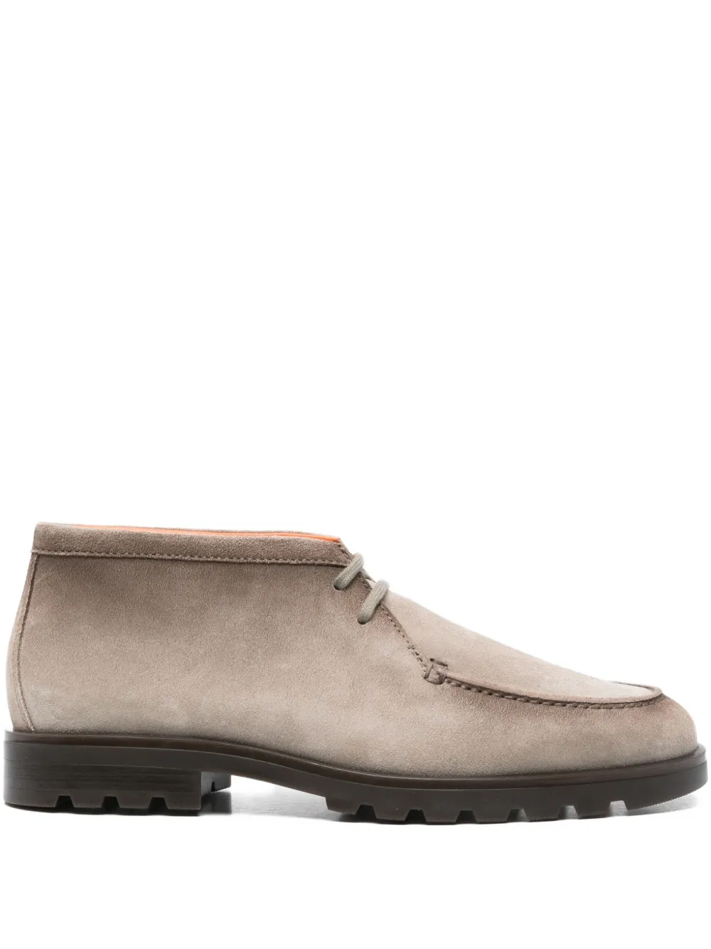 

Замшевые ботинки на шнуровке Santoni, серый