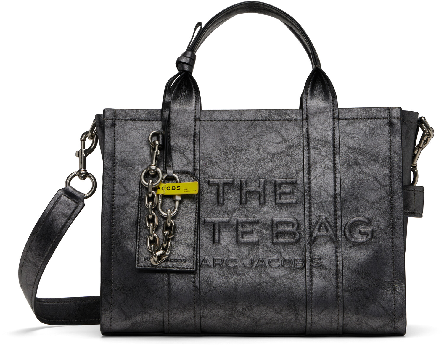 

Сумка-тоут цвета ганметал «The Metallic Distressed Medium» Marc Jacobs