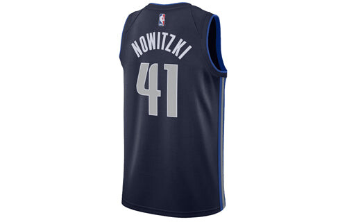 Спортивная футболка nba jersey dirk nowitzki basketball vest mavericks 41 limited blue Nike, синий — фото 2