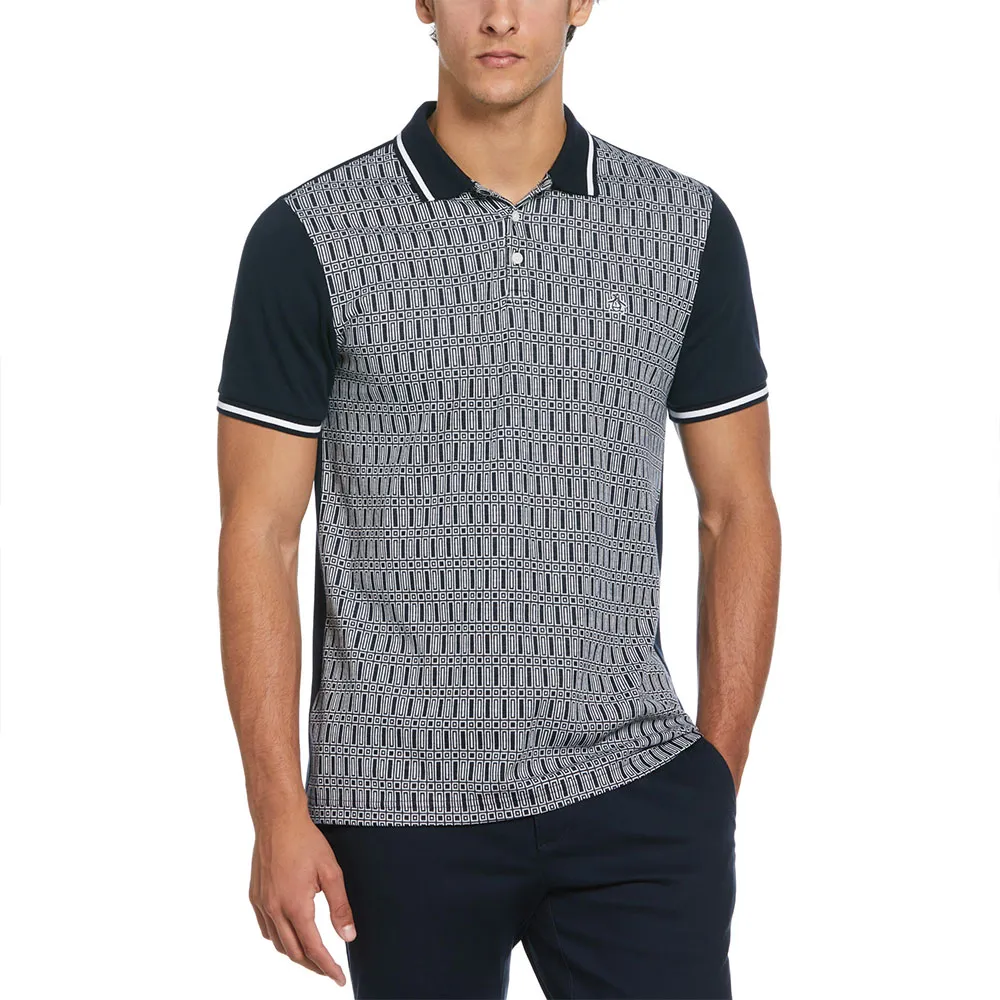 

Поло Original Penguin Jacquard Front Interlock Geometric, серый