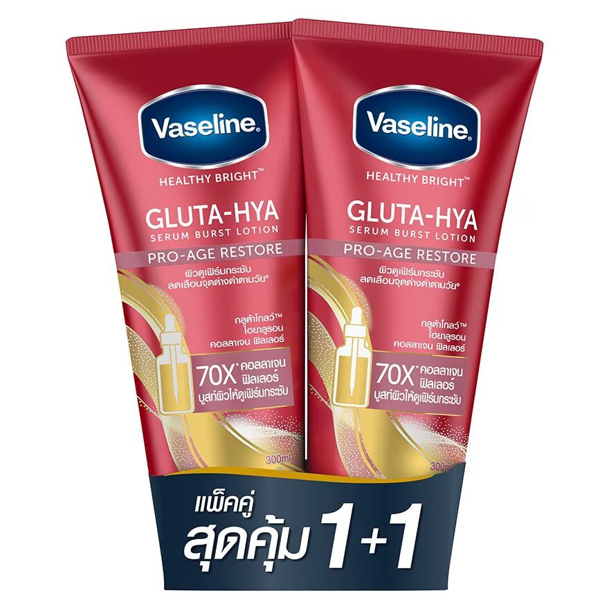 

Vaseline Healthy Bright Gluta-Hya Serum Burst Лосьон Pro-Age Restore, 300 мл, двойная упаковка, Red