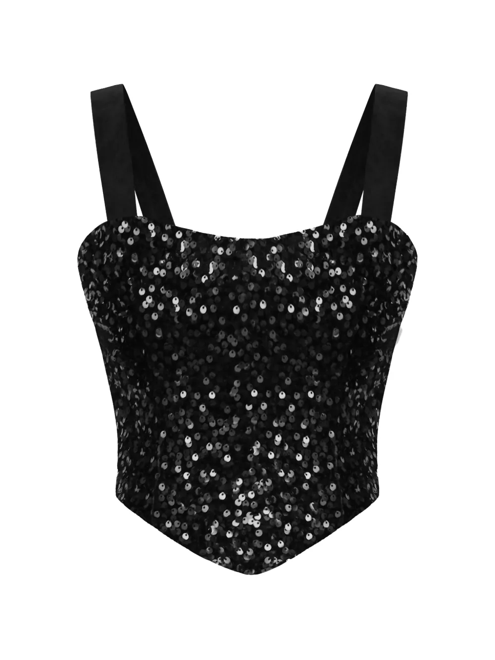 

Корсет-топ с отделкой пайетками Post Meridiem, черный