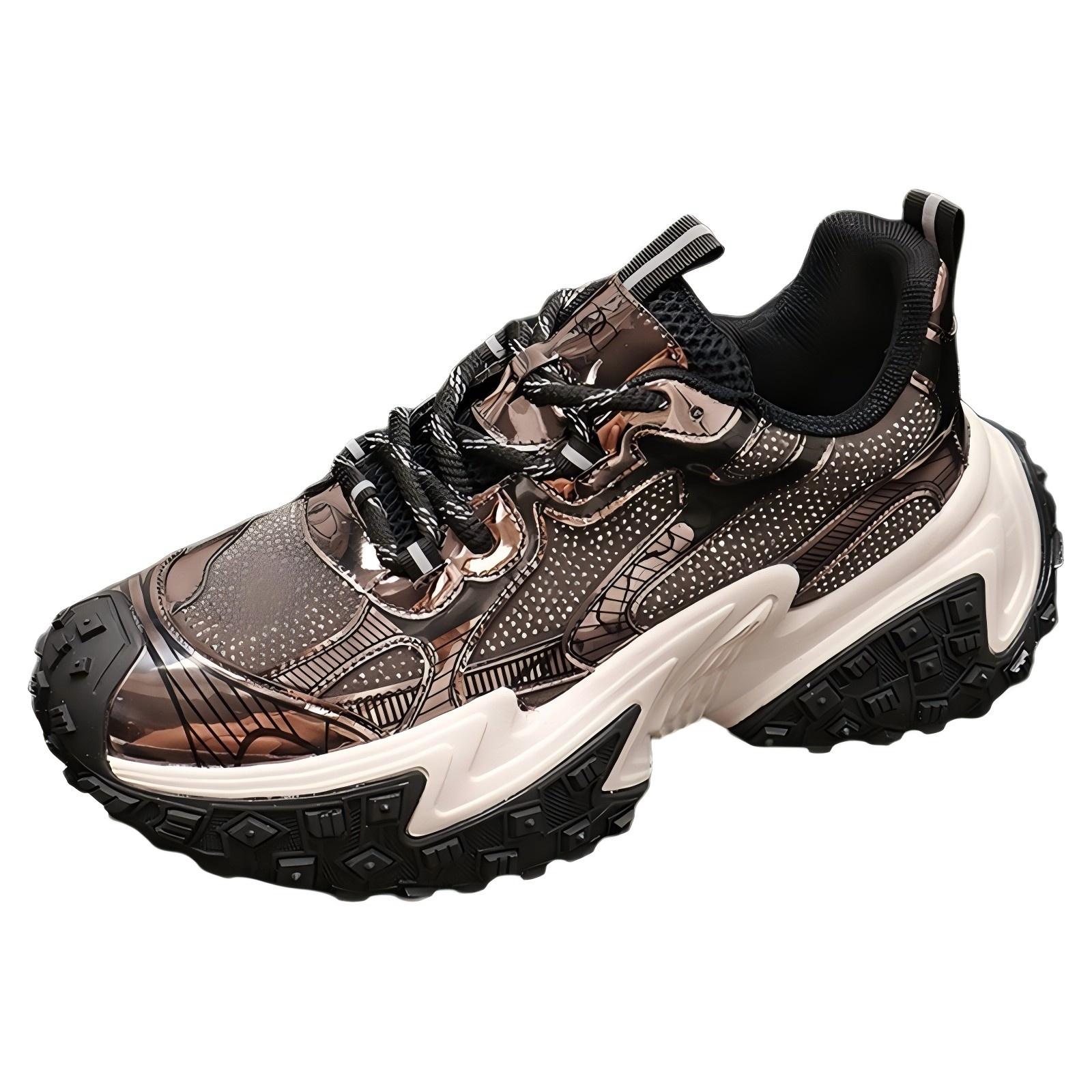 

ZUOSAISI Водонепроницаемые и дышащие легкие низкие массивные кроссовки для мужчин с эффектом увеличения роста - черный металлик, цвет Black Gunmetal