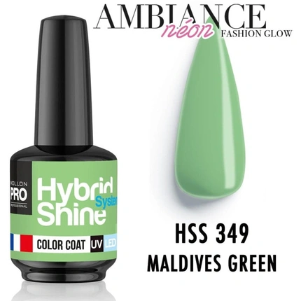 

Mol Hss 349 Ambiance Neon - полуперманентный гибридный лак для ногтей с блеском Mollon Pro