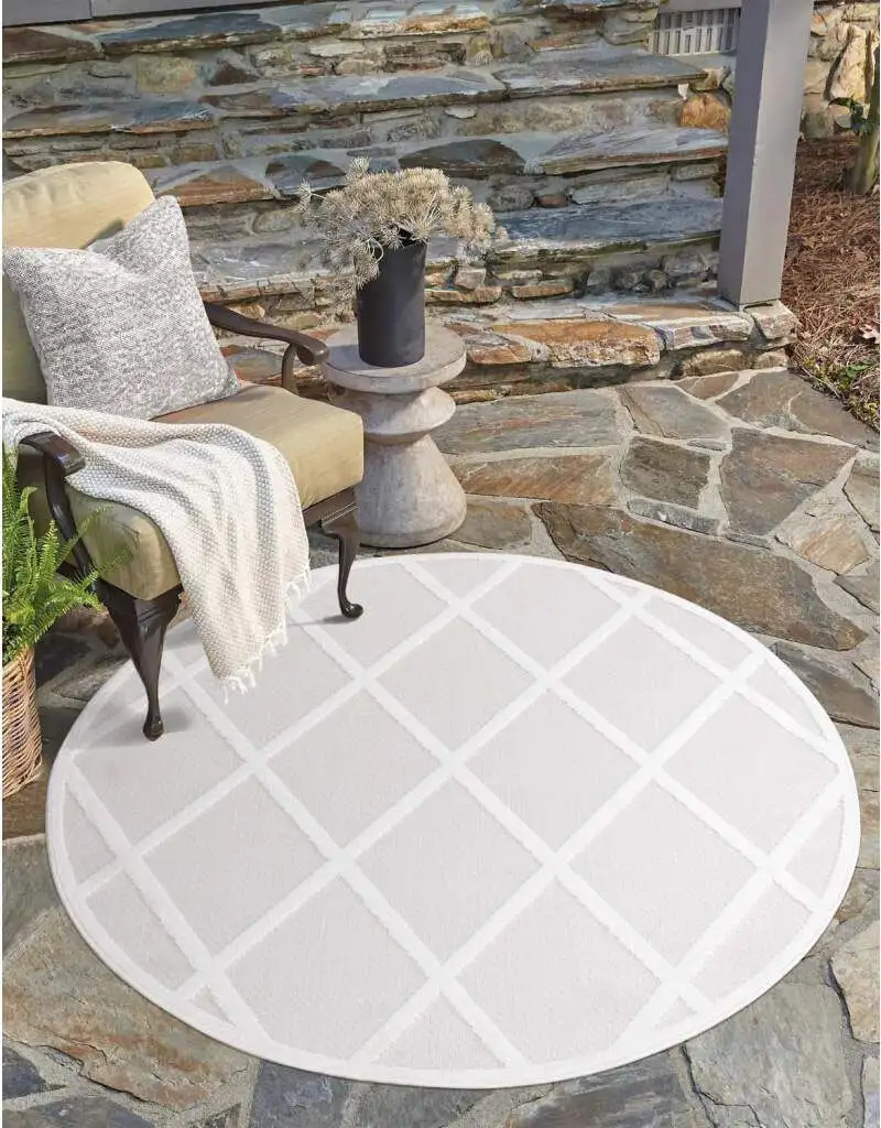 

Ковер Carpet City "Ковер для улицы и дома Santorini 457 Ø 200 см, цвет creme