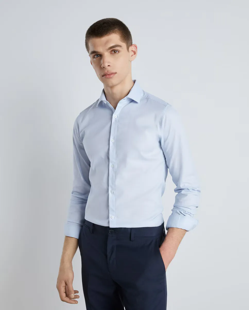 

Суперэластичная структурированная мужская рубашка Easy Wear, светло-голубой