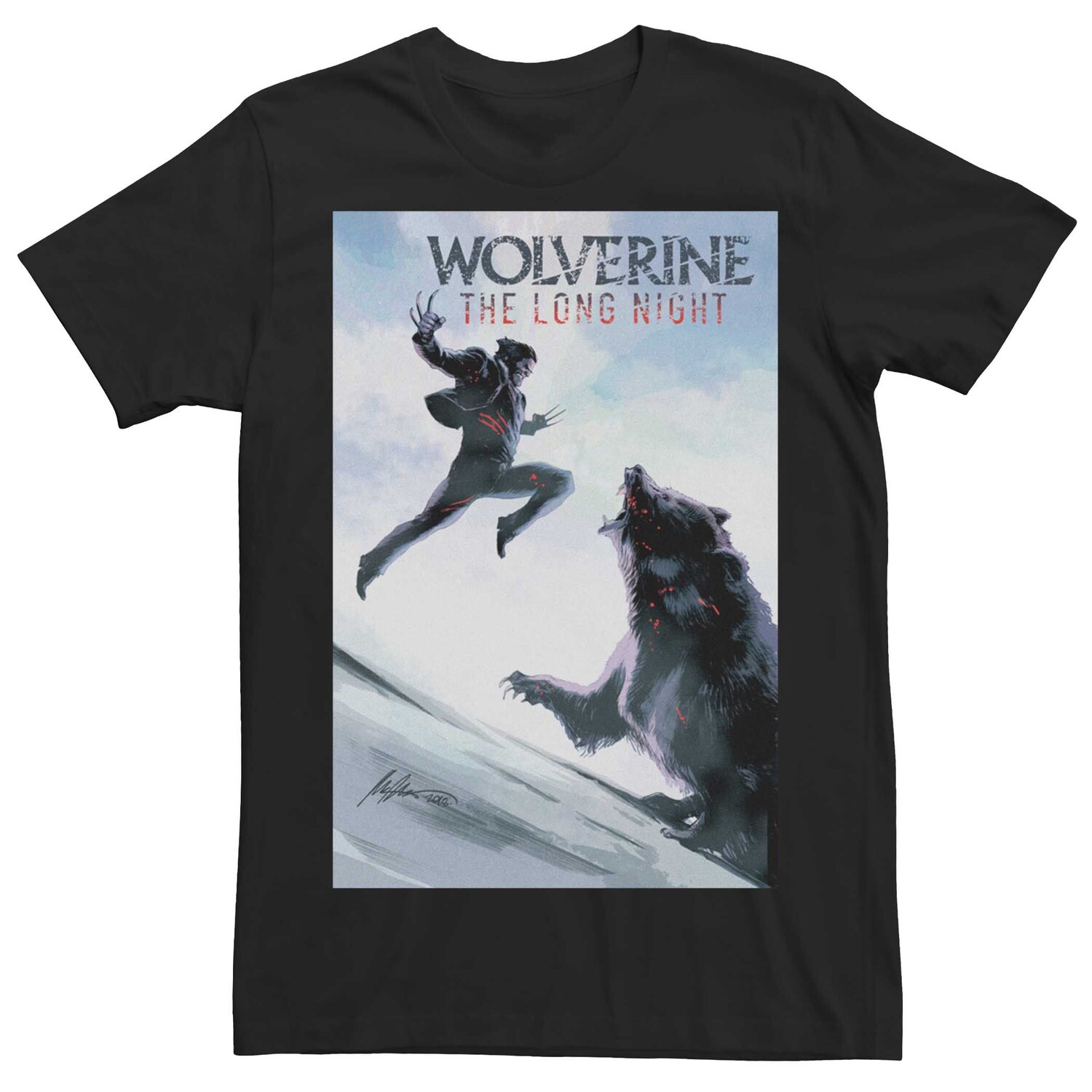 

Мужская футболка с плакатом Marvel Wolverine The Long Night Bear Fight Licensed Character