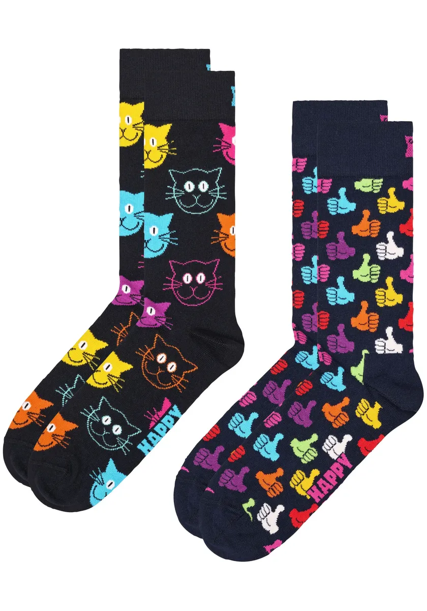 

Носки Happy Socks (упаковка), набор "Кошка и палец вверх", цвет Multi