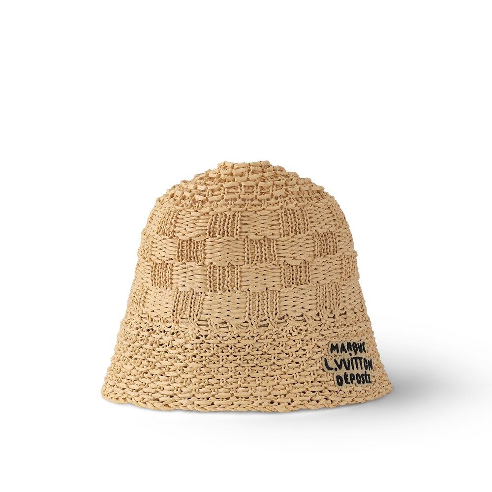 

Шляпа из рафии Damier Louis Vuitton, бежевый