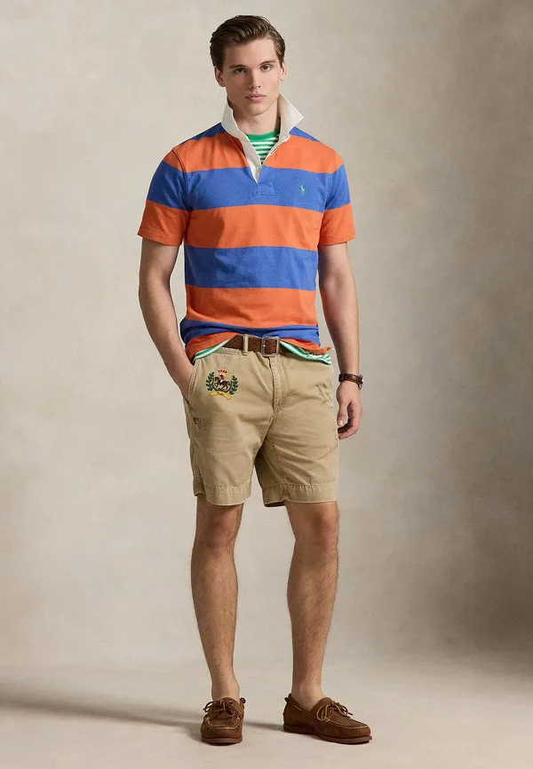 Классическая рубашка-поло с коротким рукавом для регби Polo Ralph Lauren, Solar Sky/Modern Royal — фото 2