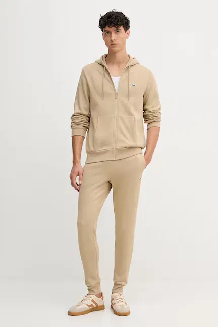 Спортивные штаны из хлопка Lacoste, бежевый — фото 2
