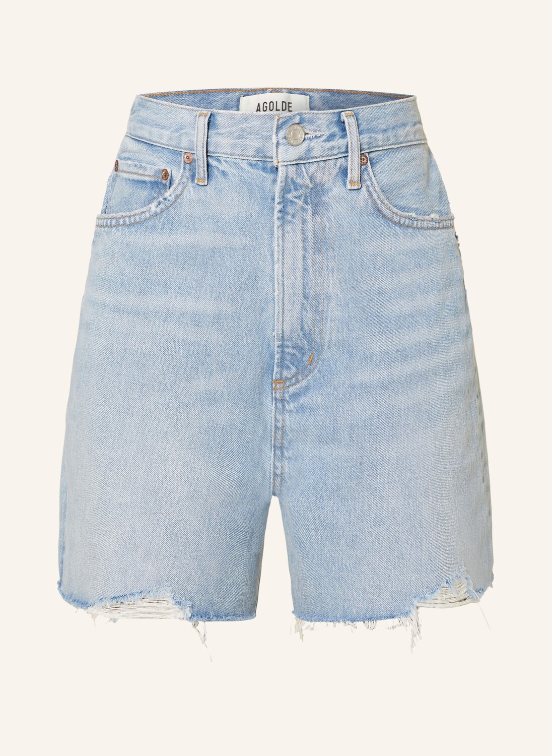 

Джинсовые шорты AGOLDE, цвет agreement mrb ind w/cut hem