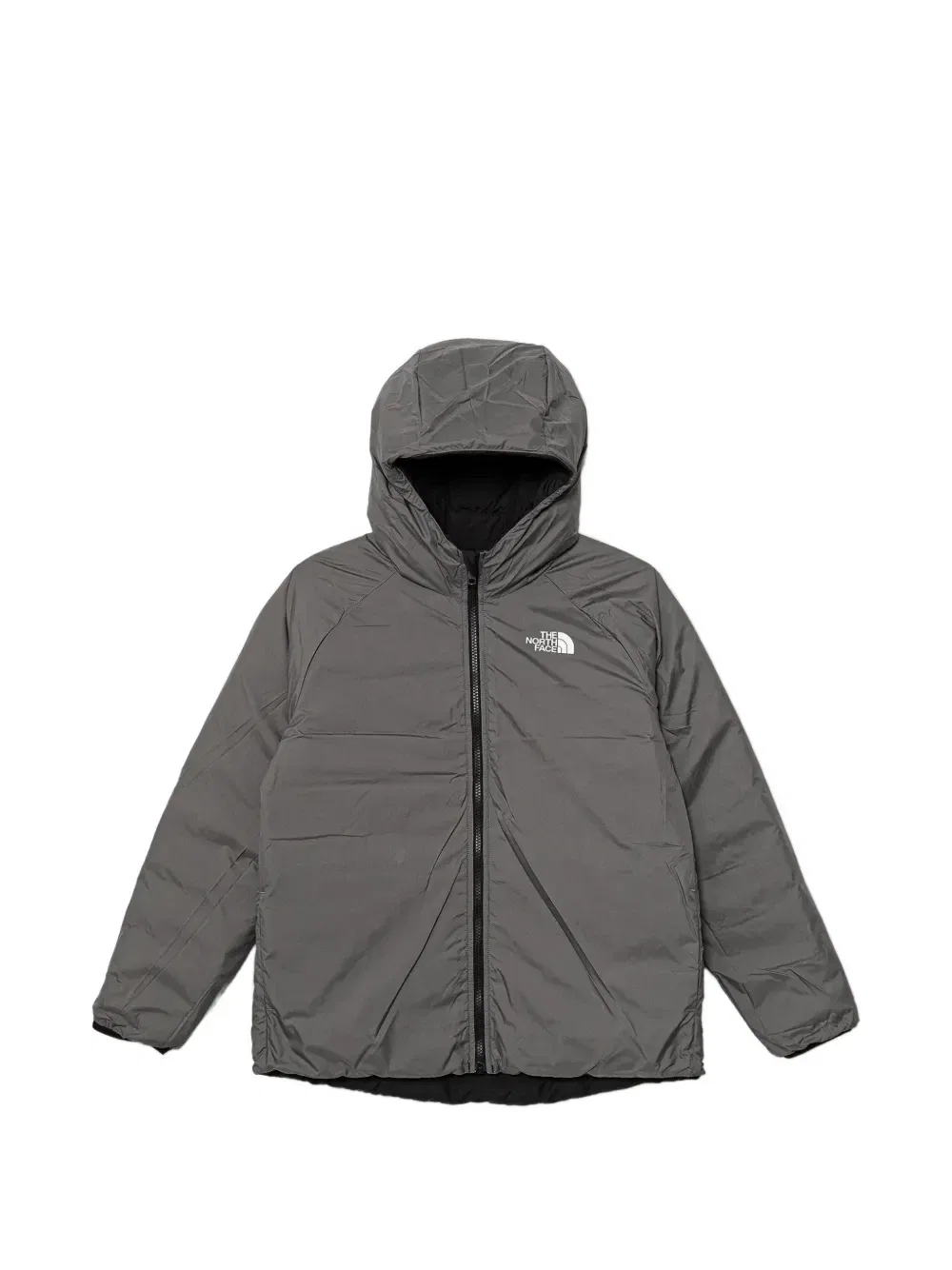 Стеганая куртка с капюшоном The North Face Kids, серый — фото 4